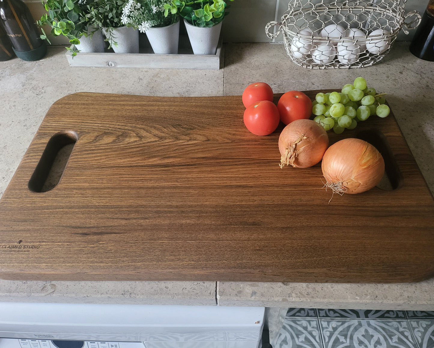 Chopping Board - Hand Crafted - Elm - Extra Large - "Saxon-1"