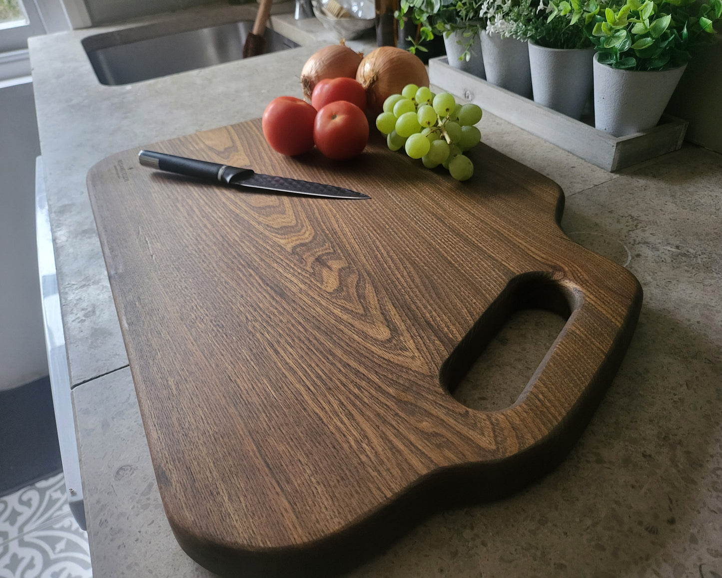 Chopping Board - Hand Crafted - Elm - Large - "Saxon-2"
