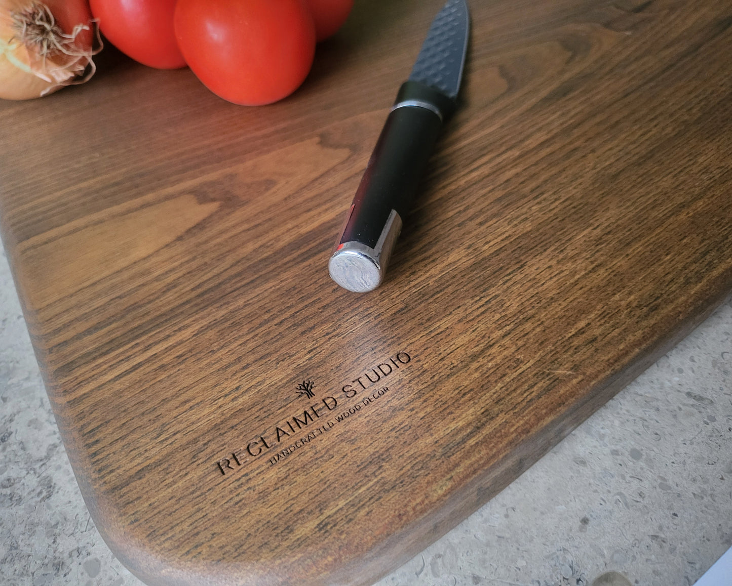 Chopping Board - Hand Crafted - Elm - Large - "Saxon-2"