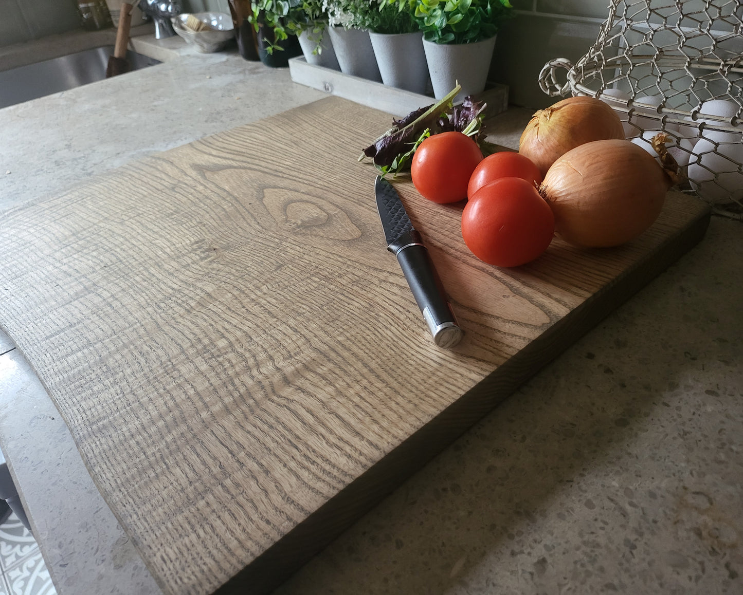 Chopping Board - Hand Crafted - Ash - Large - "Harold-2"
