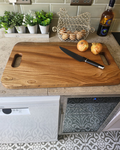 Chopping Board - Hand Crafted - Elm - Extra Large - "Saxon-1"