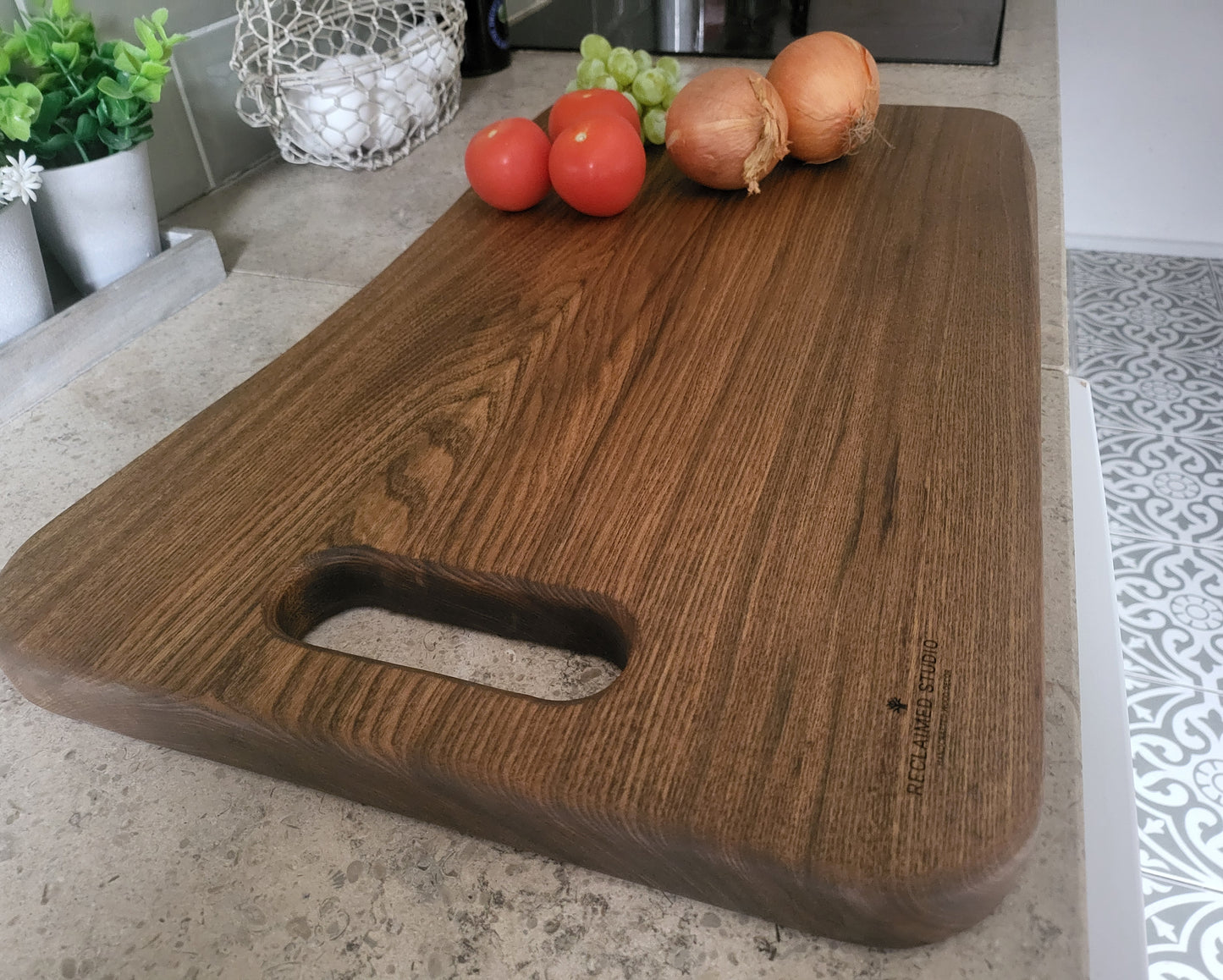 Chopping Board - Hand Crafted - Elm - Extra Large - "Saxon-1"